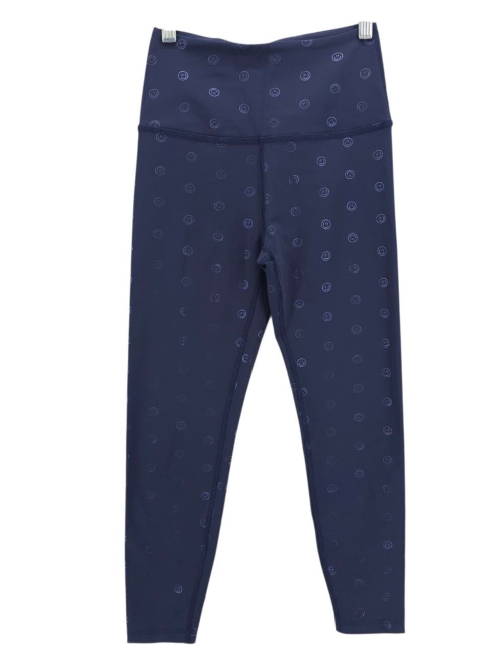 BEYOND YOGA Smiley Happy Face Leggings Dark Navy Blue Stretch Size SMALL